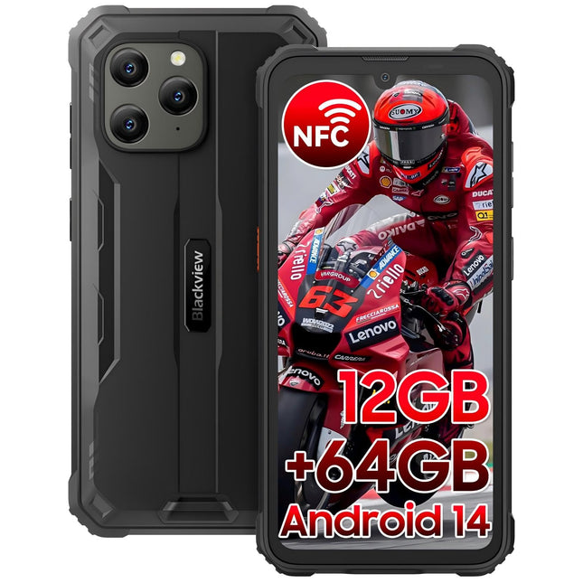 Blackview BV5300Pro välistingimustes kasutatav mobiiltelefon ilma lepinguta 6580mAh akuga, 12GB+64GB/1TB SD Octa Core, 6.1" ehitusplatsi telefon, 13MP+8MP, välistingimustes kasutatav nutitelefon 4G kahe SIM-kaardiga, NFC/GPS/IP69K/2-aastane garantii
