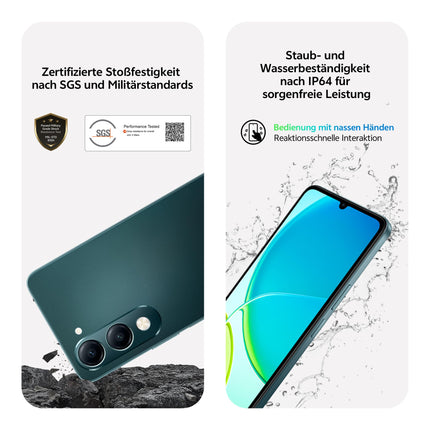 VIVO Y29s 5G nutitelefon ilma lepinguta, 6G+256G, 6,74” LCD-ekraan, 90Hz värskendussagedus, 50MP põhikaamera, 5150 mAh aku, IP64, kahe SIM-kaardi pesa, microSD, üliere taskulamp, tehisintellektiga Androidiga mobiiltelefon