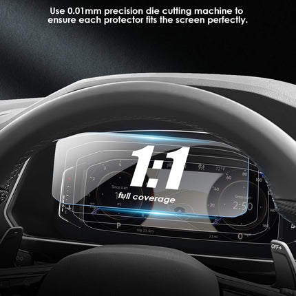 WEIPIN Compatible with VW T-Cross/T-Roc/Tiguan 2/Polo MK6/Touran/Passat B8 10.25" Digital Cockpit Protective Film Instruments Protective Film Screen Protector Accessories