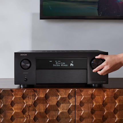 Denon AVC-X4800H 9.4-kanaliga AV-ressiiver, võimendi Auro-3D, Dolby Atmos, DTS:X, 6" 8K sisendid ja 3 väljundit, Bluetooth, Airplay 2, HEOS Multiroom, Alexa ühilduv, must