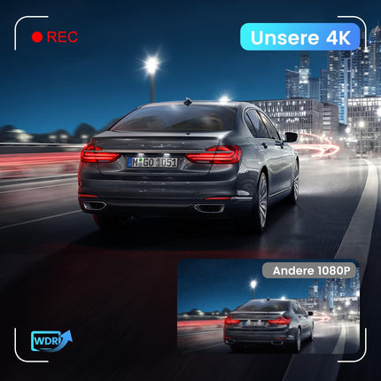Auto armatuurlaud 4K+1080P SIGRILL auto armatuurlaud esi-taga, WiFi armatuurlaua kaamera rakenduse juhtimine, tasuta 64GB kaart, üliöise nägemisega armatuurlaud, 24H parkimisrežiim, G-andur, tsükkelsalvestus, max 256GB