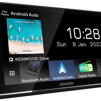 KENWOOD DMX7722DABS - 17,3 cm (6,8") digitaalne meedia AV-vastuvõtja juhtmevaba CarPlay ja Android Auto funktsiooniga (4x50W, DAB+/FM, BT, 3x eelväljundit 2,5 V, USB, iPod/iPhone'i juhtimine)