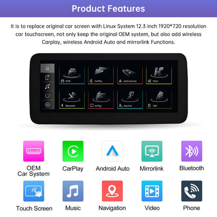 Audi A4 A5 2009-2015 12,3-tolline autoraadio juhtmevaba CarPlay puuteekraan koos 2GMMI-ga, autoraadio stereo multimeediaekraan, toetab juhtmevaba Android Auto-d, navigatsiooni, Mirrorlinki