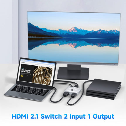 HDMI 2.1 lüliti 4K@120Hz kahesuunaline HDMI lüliti jaotur 1 sisend 2 väljundit/2 sisend 1 väljund jaotur HDMI, BolAAzuL 8K@60Hz HDMI lüliti monitori, HDTV, PS5, PS4, Xboxi, teleri jaoks