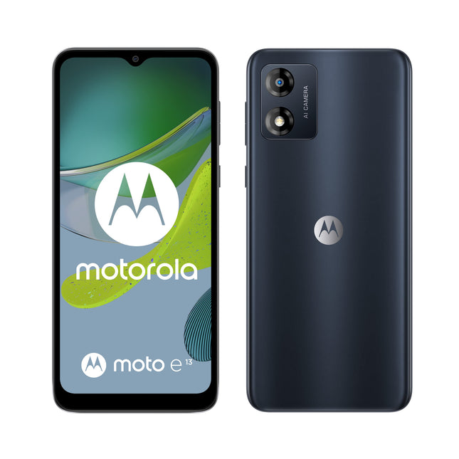 Motorola Moto (e13, 6.5-inch HD+ display, AI-powered camera system, Dolby Atmos, 5000 mAh battery, 2/64 GB, Dual SIM), Cosmic Black