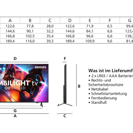 Philips Ambilight 65MLED910 Mini LED 4K nutiteler – 65-tolline ekraan koos P5 Perfect pildimootori Ultra HD, Titan OS, Dolby Visioni ja Dolby Atmos heliga