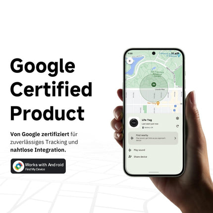 Lifemate Life Tag Android Smart Tag, Key Finder Compatible with Google Find My Device APP (Android ONLY), Bluetooth Key Finder for Luggage/Bags/Suitcases/Wallets, 2 Pack