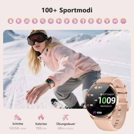 Blackview Smartwatch Women Men, 1.43'' AMOLED Screen, Virtual Always-On Clock, Fitness Watch with Phone Function, Make/Receive Calls, Sports Watch, Pedometer, Heart Rate Sleep Monitor, for Android iOS
