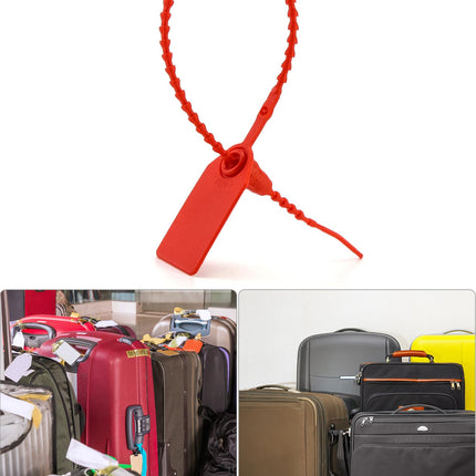 QWORK® 200 Pack Cable Ties with Labeling Field, Self-Locking Label for Cable Management and Shoes Clothing Luggage Tags Used (Red)