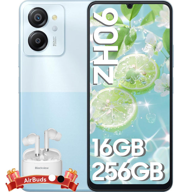 Blackview Color 8 mobiiltelefon ilma lepinguta, 16GB+256GB/1TB laiendatav Android 13 nutitelefon odav, T616 kaheksatuumaline 6,75'' HD+ 90Hz 50MP panoraamkaamera 6000mAh sõrmejäljelugejaga, 4G kahe SIM-kaardiga, SIM-kaardi lukustuseta