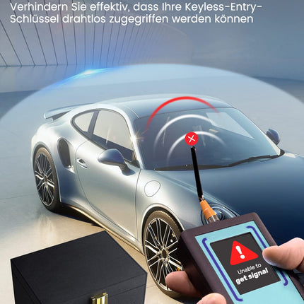 Samfolk Keyless Go kaitsega autovõtmekarp, Faraday karp ja kotid (2 tk), Keyless Go kaitsega autovõtme signaali blokeerimise karp, RFID vargusvastane Keyless Go