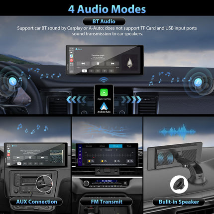 CARPURIDE juhtmevaba CarPlay ja Android Auto 4+64 GB, võrguühendusega ja võrguühenduseta GPS, G00GLE Play, Netflix, Mirror Link, Bluetooth, GPS-antenn, tahavaatekaamera, täisekraan 10,26", ekraanipind 9,3".
