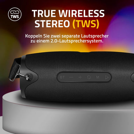 Defender® G22 Bluetooth Speaker – 20W Music Box with TWS, FM Radio, USB, MicroSD, AUX, MP3 Player &amp; Microphone – Portable Speaker with Shoulder Strap, Hands-Free Function &amp; Type-C Charging Port