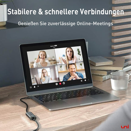 uni USB C Etherneti adapter 1000Mbps, Thunderbolt USB C RJ45 LAN võrguadapter, ühildub iPhone 16, iPad Pro/Air, MacBook Pro/MacBook Air, Galaxy S23, Surface Book, Dell XPS jne.