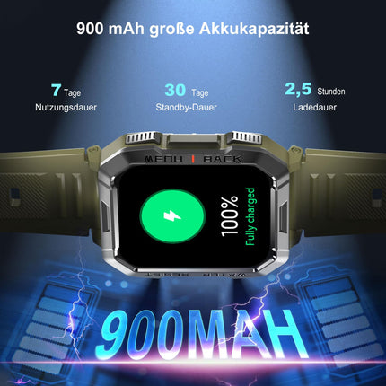 Blackview Smartwatch Men, Fitness Watch with Phone Function, Make/Receive Calls, Compass, IP68 Waterproof, Sports Watch with 100+ Sports Modes, Heart Rate Sleep Monitor, Pedometer, Watch for Android iOS