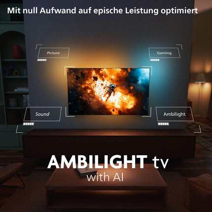 Philips Ambilight 77OLED760 4K OLED nutiteler - 77-tolline ekraan P5 AI Perfect Picture Engine Ultra HD, Titan OS, Dolby Vision ja Atmos heliga - töötab Alexa ja Google Assistantiga