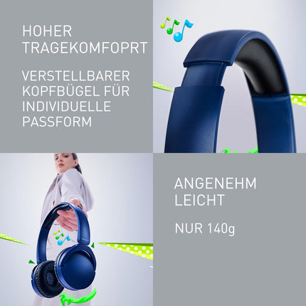 Panasonic HF630B, juhtmevabad tänavakõrvaklapid, kõrvapealsed, sisseehitatud mikrofon, Bluetooth 5.3, mitmepunktiline, pöörlev disain, kuni 72 tundi taasesitust, USB-C, sinine