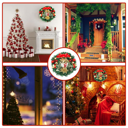 WBYNB Christmas wreath for front door, door wreath Christmas Christmas decoration, artificial Christmas wreath, for front door wall tree decoration Christmas party shopping malls shop windows (30 cm)