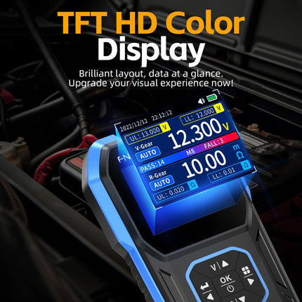 HRM-10 Battery Capacity Internal Resistance Tester Portable Multifunctional 4 Wire Tester for Batteries 100V 200 Ω Internal Resistance Meter and Accurate Voltage Meter Resistance Tester