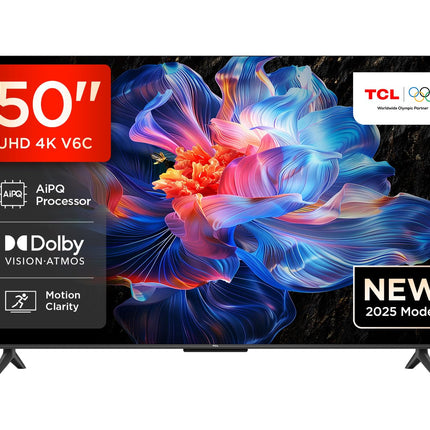 TCL 50V6C 50-tolline Direct LED-teler, 4K HDR-teler, nutiteler Google TV-ga (Dolby Audio, liikumise selgus, ühildub Google Assistant ja Alexaga)