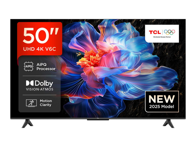 TCL 50V6C 50-tolline Direct LED-teler, 4K HDR-teler, nutiteler Google TV-ga (Dolby Audio, liikumise selgus, ühildub Google Assistant ja Alexaga)