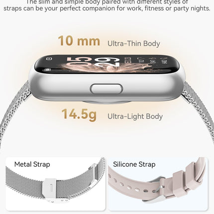 RUXINGX Smartwatch Women, 1.47″ Fitness Watch with 24 Sports Modes, Activity Tracker 24H Heart Rate Monitor SpO2 Sleep Monitor, Menstrual Cycle, IP68 Waterproof Sports Watch Pedometer Android iOS Silver