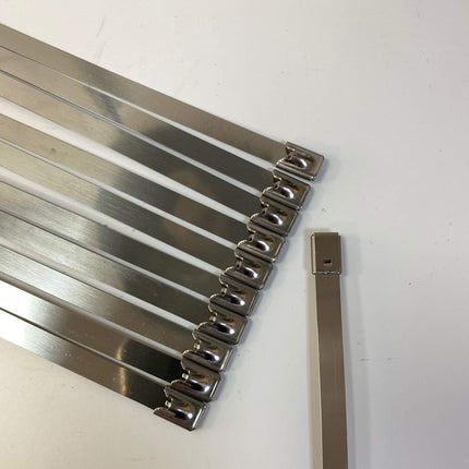 Premium Stainless Steel Cable Ties, SS304 Stainless Steel Cable Ties, Metal Cable Ties, Exhaust Wrap, Self-Locking Cable Ties, Marine Grade Metal Ties (20, 7.9 x 1200 mm)