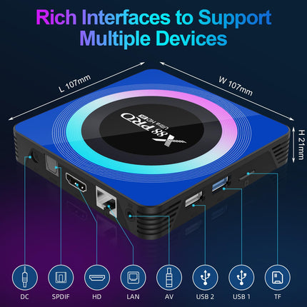 Android 13.0 teleriboks, Android Box 4GB RAM 64GB ROM RK3528 neljatuumaline 64-bitine Cortex-A53, Android TV Box toetab 2.4/5.0GHz WiFi6 BT5.0 HD 8K HDMI 2.0