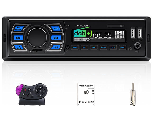 CAMECHO DAB/DAB+ 1Din Car Radio Bluetooth Handsfree Car MP3 Player Support FM Radio USB/AUX/TF Steering Wheel Control