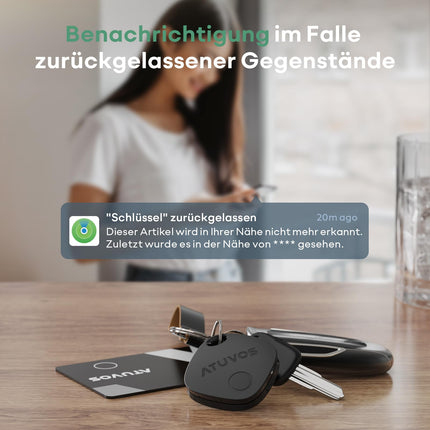 ATUVOS rahakoti jälgimiskaart õhuke 1,6 mm ja nutikas õhusilt, mis ühildub Apple Find My rakendusega (ainult iOS, Android ei ole toetatud), Bluetoothi ​​esemete leidja reisikohvri/rahakoti/kohvri/kottide ja muu jaoks