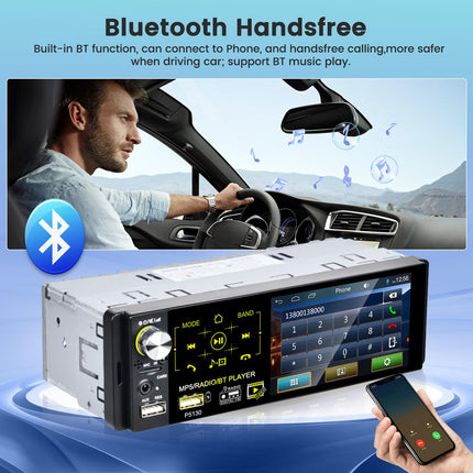 RDS autoraadio 1 DIN Bluetooth handsfree autoraadio 4,1-tollise ekraaniga 1 DIN autoraadio puutetundliku ekraaniga FM AM tahavaatekaameraga topelt USB/TF/AUX