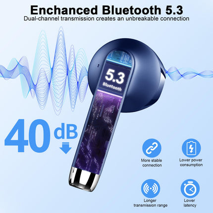Drsaec Bluetooth-kõrvaklapid, kõrvasisesed kõrvaklapid, juhtmevabad Bluetooth 5.3 juhtmevabad kõrvaklapid 4 mikrofoniga, 2023. aasta uued ENC mürasummutavad juhtmevabad kõrvaklapid, 48H sügav bass, IP7 veekindlad kõrvaklapid, USB-C