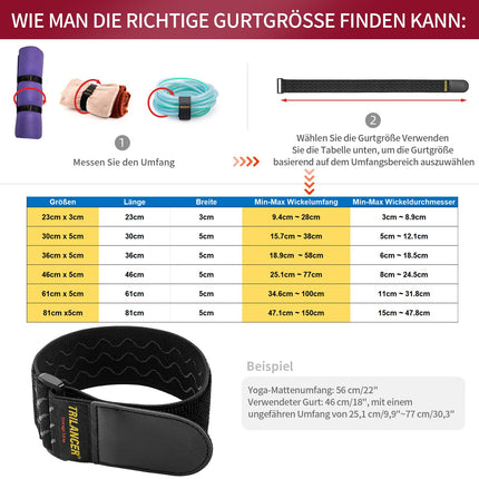 Trilancer straps with hook and loop fasteners, 5 sizes (61/46/36/30/23 cm), elastic straps, hook and loop straps and packing straps for organizing your extension cables, hoses, bicycle, workshop, garage