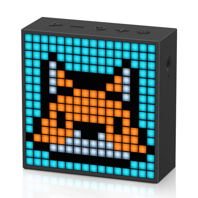 Divoom Timebox-Evo Pixel Art Portable Bluetooth Speaker with Programmable 256 LED Panel, 3.9 x 1.5 x 3.9 inches (Black)