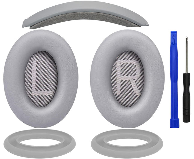 SOULWIT Replacement Ear Pads Cushions + Headband Headband + Silicone Ear Pads Protective Cover Covers, Replacement Accessory Kit for Bose QuietComfort 35 QC35, QC35 ii Over-Ear Headphones