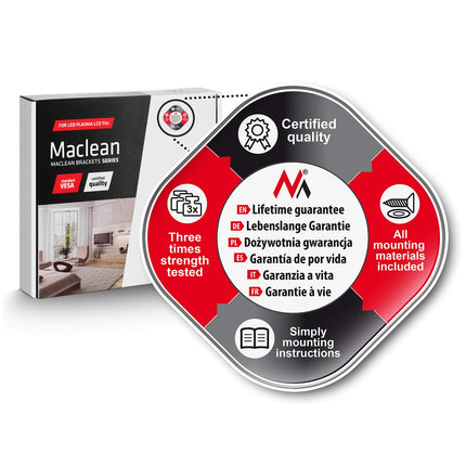 Maclean MC-771 seinakinnitus riiuliga 23"-42" 200x200 VESA LCD LED plasmateleri kinnitus