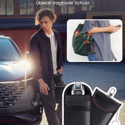 Samfolk Keyless Go kaitsega autovõtmekarp, Faraday karp ja kotid (2 tk), Keyless Go kaitsega autovõtme signaali blokeerimise karp, RFID vargusvastane Keyless Go