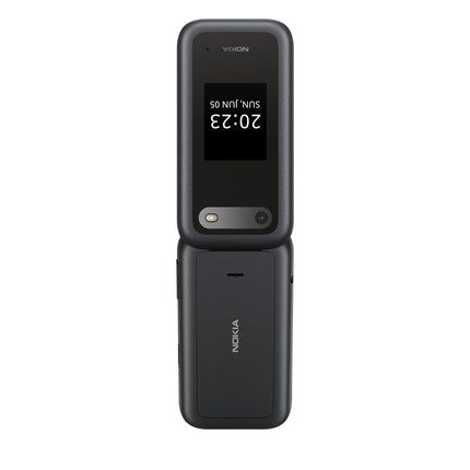 Nokia 2660 Flip lukustamata, 2,8-tolline ekraan, suured klahvid, suurepärane heli, suumiga kasutajaliides, hädaabinupp, pöörlev kõnehaldusfunktsioon, tagumine kaamera - must