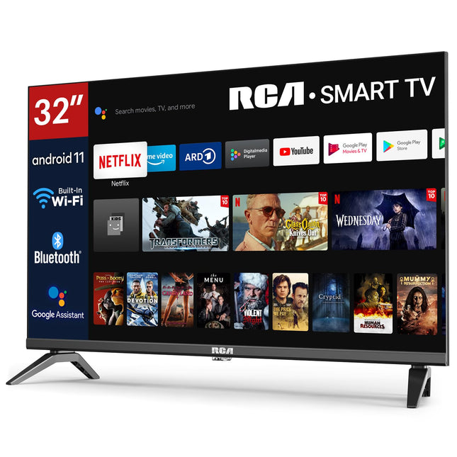 RCA Smart TV 32 inch (80 cm) Android LED HD TV with Wi-Fi, Bluetooth, Triple Tuner (DVB-T/T2, DVB-C, DVB-S/S2), APP Store, USB, HDMI (SRA32HQ1, 2024)