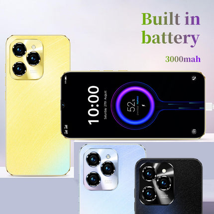 Fine Life Pro lukustamata telefon, 6,3-tolline ekraan, kaks kaamerat, kaks SIM-kaarti, 2G RAM + 16G ROM/128GB TF-kaart, toetab 4G FDD-LTE: B1/3/7/20, Android nutitelefon, sobib algajatele. (3, kuldne)