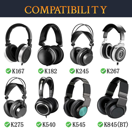 SOULWIT 90 mm jahutusgeeliga vahetuskõrvapadjad AKG Pro Audio K845 K845BT K545 K540 K275 K267 K245 K182 K167 kõrvaklappidele, mürasummutava vahuga padjad