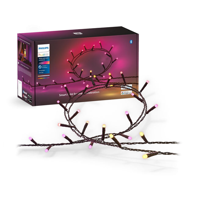 Philips Hue Festavia ketivalgustid, valge ja värviline meeleolu, hämardatavad, 250 mini-LED-i, 20 m pikkused, veekindlad, ühilduvad Amazon Alexaga (Echo ja Echo Dot)