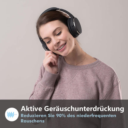 Srhythm NC25 mürasummutavad kõrvaklapid Bluetooth 5.3 juhtmevabad, 50 tundi mänguaega, kiirlaadimine, kahe seadme ühendus, ülikerged kõrvaklapid ANC-ga mikrofoniga, mängu-/läbipaistvusrežiim
