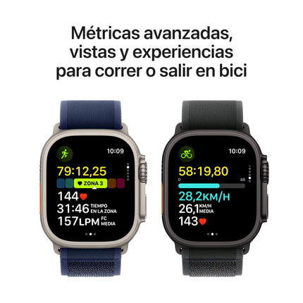 Apple Watch Ultra 2 [GPS + Cellular, 49mm] Natural Titanium Case with Blue Trail Loop Band, M/L (Refurbished)