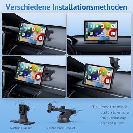 Wonsidary 9-tolline CarPlay ekraan, mis ühildub Apple CarPlay ja Android Autoga, IPS CarPlay ekraan valgustundliku funktsiooniga, Bluetooth, Mirror Link, FM, Siri/Google Assistant ja kaks USB-porti