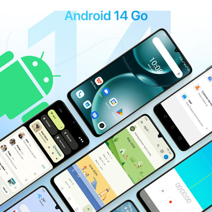 UMIDIGI G9A mobiiltelefon, Android 14 Go nutitelefon ilma lepinguta, 6,75" HD+ kaheksatuumaline Android mobiiltelefon, 8 GB + 64 GB / 1 TB TF, kahe SIM-kaardiga 4G SIM-kaardi lukustamata mobiiltelefonid, 13 MP + 8 MP / 5000 mAh / Face ID / GPS