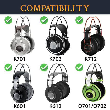 SOULWIT vahetuskõrvapadjad AKG K701, K702, Q701, Q702, K601, K612, K712 kõrvaklappidele, pehmema veluuriga kõrvapadjad