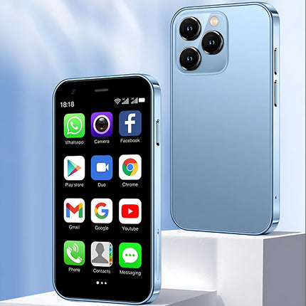 Hipipooo minitelefon, 3G nutitelefon, 3-tolline 1000mAh Android 8.1 varundusnutitelefon, 2GB+16GB (XS15-sinine)