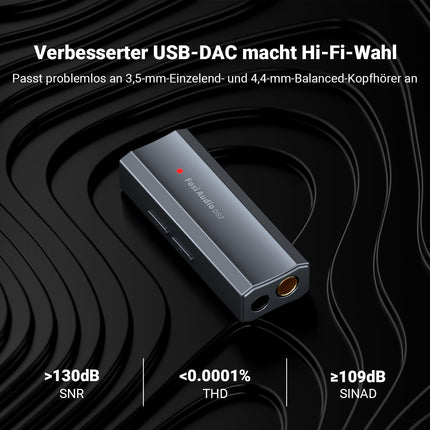 Fosi Audio DS2 USB-C-AUX kõrvaklapivõimendi DAC-dongle 3,5 mm pistikuga heliadapter kaasaskantav võimendi kahe väljundiga DSD256 4,4 mm tasakaalustatud kõrgresolutsiooniga CS43131 kiip iPhone'ile, iPadile