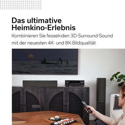 Denon AVR-X1700HDAB 7.2-kanaliga AV-ressiiver, HiFi võimendi Dolby Atmose, DTS:X, 6 HDMI sisendi ja 1 väljundiga, 8K HDMI, Bluetooth, Wi-Fi, AirPlay 2, HEOS Multiroom, Alexa ühilduv